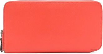 Herm&egrave;s Rose Jaipur Epsom Leather Silk Long Wallet (Bi-Fold) (Pre-Owned)