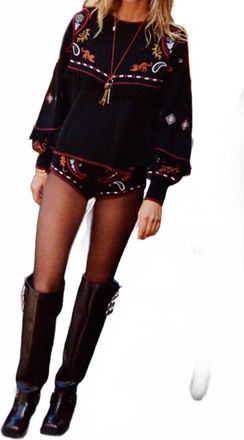 Never Fully Dressed Jamie Long Sleeve Jumper In Black