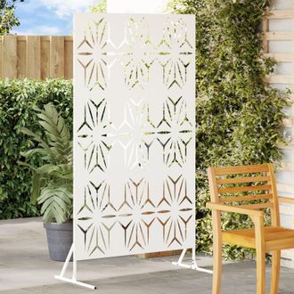 Berkfield Home Privacy Screen White 100x50x180 cm Steel | Size: 100 x 50 x 180 cm