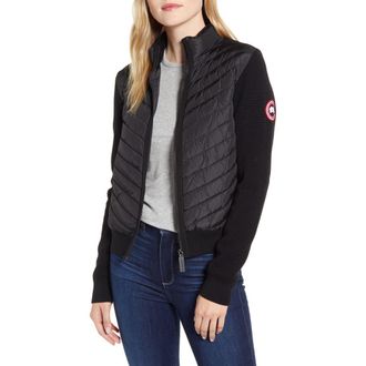 Canada Goose Hybridge Quilted & Knit Jacket in Black at Nordstrom, Size Large