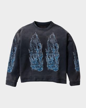 Who Decides War by Ev Bravado Mens Bad To The Bone Distressed Cotton Layered Long-Sleeve T-Shirt