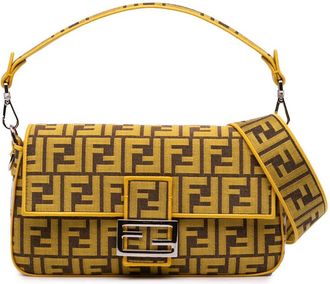 Fendi Pre-owned Fendi FRGMT x Zucca Embroidered Canvas Baguette Satchel 8BR600-AR1Y-239-4096