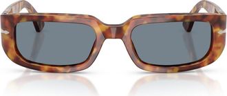 Persol 53mm Pillow Sunglasses in Brown Tortoise/light Blue at Nordstrom