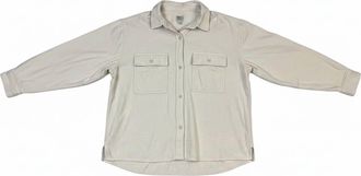 Eddie Bauer Womens Flannel Ballard Flap Pocket Shirt In Ivory