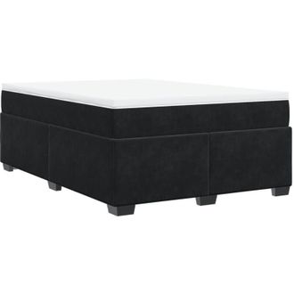 vidaXL Cama Box Spring Con Colch&oacute;n Terciopelo Negro 160x200 Cm Vidaxl