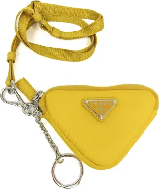 Prada Re-Nylon Yellow Nylon Clutch Bag (Pre-Owned)