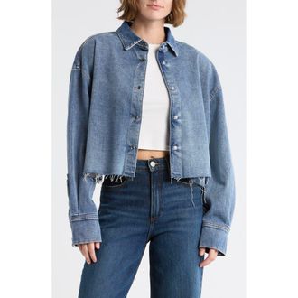 7 For All Mankind Cropped Denim Shirt in Lorton at Nordstrom Rack, Size X-Large