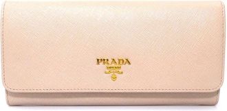 Prada Light Pink Leather Long Wallet (Bi-Fold) (Pre-Owned)