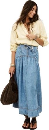 BA&SH Denim Rok - Dames - Spijkerrokken - Blauw - XS - Denim - Rokken