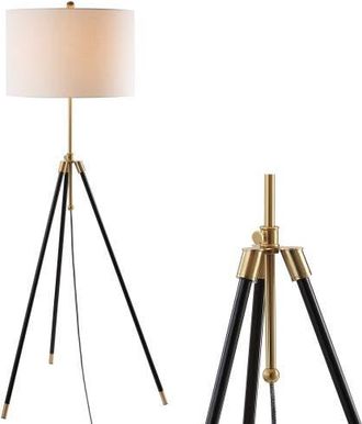 Jonathan Y Designs Lucius 67 Adjustable Metal LED Floor Lamp, Black/Brass in Black/Brass Gold at Nordstrom
