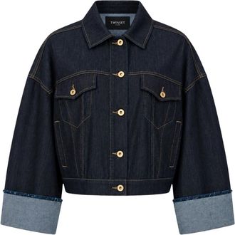 Twinset Denim Trucker Jacket - Dames - Spijkerjassen - Blauw - M - Denim - Jassen