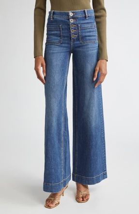 Ramy Brook Cindy Patch Pocket Wide Leg Jeans in Medium Wash at Nordstrom, Size 24