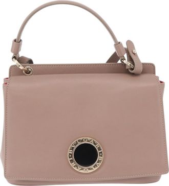Bulgari Signature Top Handle Leather Beige Leather Handbag (Pre-Owned)