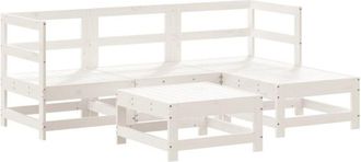 vidaXL Vidaxl - Juego De Sof&aacute;s De Jard&iacute;n 5 Piezas Madera Maciza De Pino Blanco