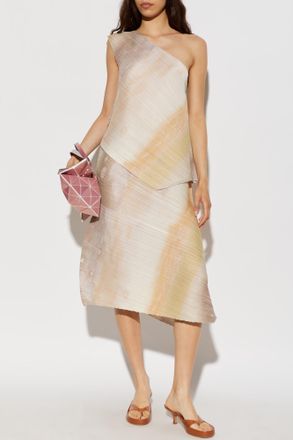 Pleats Please Issey Miyake Pleated Skirt, Womens, Orange