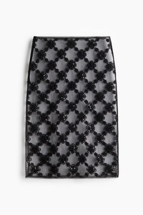 H&M Meshjupe mit Verzierungen - Schwarz