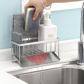 OEM Soporte Para Esponjas De Fregadero De Cocina - Bandeja Organizadora Con Escurridor Autom&aacute;tico - Soporte Para Esponjas De Acero Inoxidable