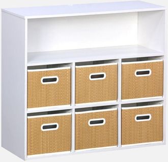 Sweeek Mueble infantil con 6 cestas de fibra vegetal