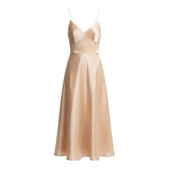 Alberta Ferretti Alberta Ferretti, Midi Dresses, female, Pink, Size: XL Silk Midi Dress