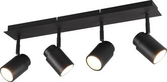 Trio Barra Lineal 4 Focos Orientables Metal Negro Angelo Lighting
