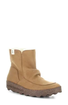 FLY London Cuff Faux Shearling Bootie in Cognac Eco Suede at Nordstrom Rack, Size 8-8.5Us / 39Eu