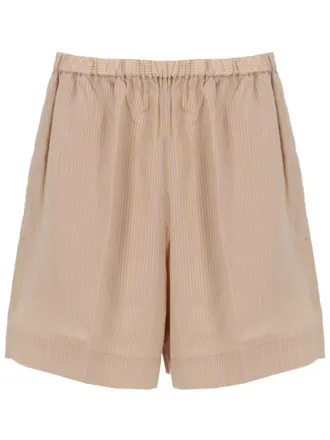 Patou Beige Silk Stripes Shorts