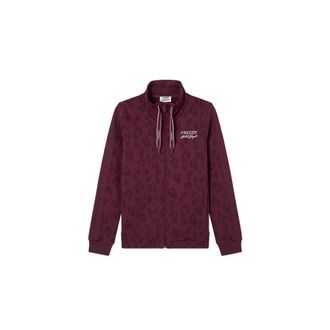 Freddy Felpa donna stampa leopardata chiusura zip e collo alto