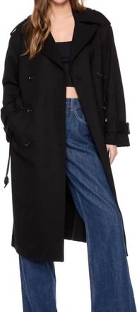 Susana Monaco Double Knit Trench Coat In Black