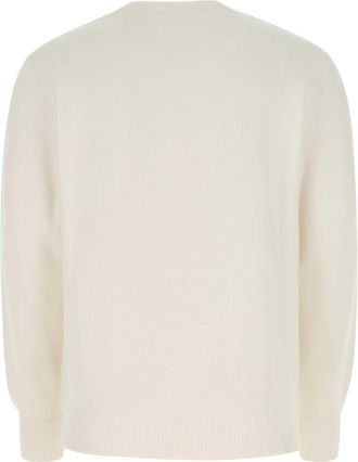 Prada Mens Stretch Cashmere Blend Sweater White Nylon Elastane