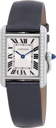 Cartier Tank Must Small Model Diamond Silver Dial Watch W4TA0031
