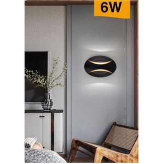 Trade Shop Trade Shop Traesio - Trade Shop - Applique Led Da Muro Doppia Emissione 6 W Lampada Ovale 3 Modalit&agrave; Luce Aq15-n3c