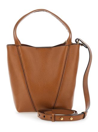 Chlo&eacute; Womens Shoulder Bag Spin Brown Leather