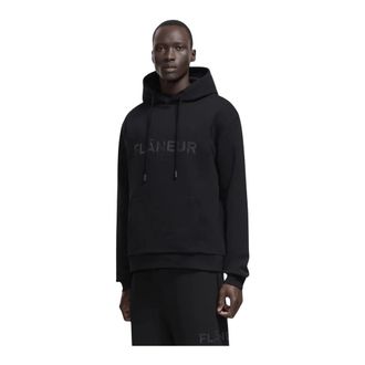 Flaneur Fl&acirc;neur, Hoodies & sweatvesten, Heren, Zwart, M, Katoen, Stitched Logo Hoodie