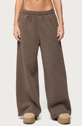Edikted Laulie Wide Leg Sweatpants in Brown at Nordstrom, Size X-Large