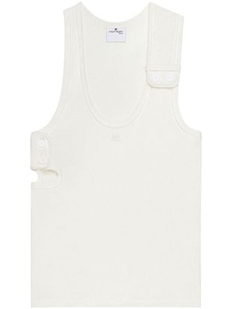 Courrèges 90s top met uitgesneden details - Wit