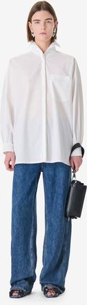 Iro Nylia Oversized Cotton Shirt in Porcelain at Nordstrom, Size 40 Eu