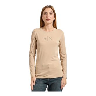 A|X Armani Exchange Tops, Dames, Beige, S, Stijlvolle T-shirts en Polos in Sand