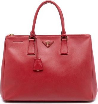 Prada Borsa tote Lux Galleria grande in pelle Saffiano con doppia zip 2010-2025 - Rosso