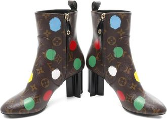 Louis Vuitton x Yayoi Kusama Stivaletti a pois con monogramma 85mm - Marrone