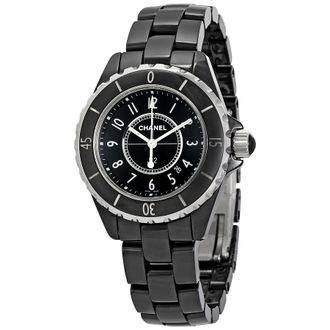 Chanel Pre-owned Chanel J12 Black Black Dial Ladies Watch H0682