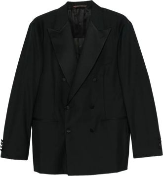 Canali Pak met dubbele rij knopen - Zwart