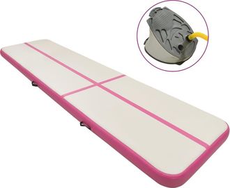 vidaXL Esterilla Inflable De Gimnasia Con Bomba Pvc Rosa 600x100x20 Cm Vidaxl