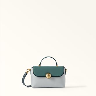 Furla Moonlight Borsa A Mano Toni Edera Green Pelle Di Vitello A Blocchi Di Colore Sydney Donna