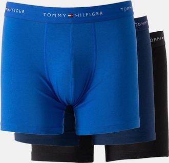 Tommy Hilfiger Mens Tommy Hilfiger 3 Pack Dyed-to-Match Mens Boxer Briefs - Noble Blue/Prep Navy/Black - Size: 33/32/32