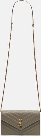 Saint Laurent Cassandre matelasse leather wallet on chain