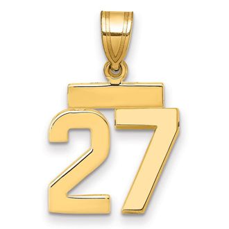 Diamond2Deal 14k Yellow Gold Small Polished Number Charm Pendant