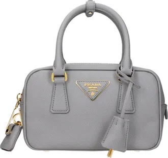 Prada Gray Leather Womens Handbag