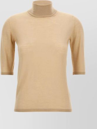 Max Mara soft texture 3/4 sleeves turtleneck sweater