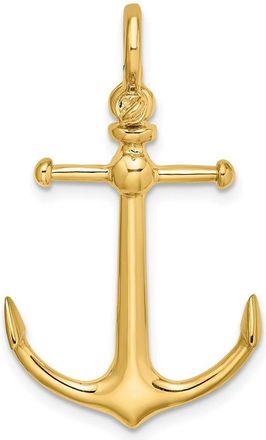 Diamond2Deal 10k Yellow Gold 3-D Anchor Shackle Bail Charm
