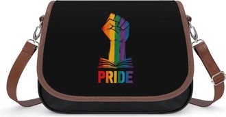 Generic Gay LGBTQ Support Fist Rainbow Fashion Womens Crossbody Bags Novelty Handbag Shoulder Bag Purse